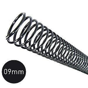 ESPIRAL PLÁSTICO 9MM PRETO C/50 UNIDADES - PLASPIRAL
