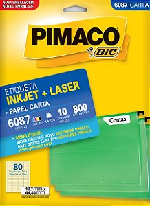 ETIQUETA CARTA 6087 10 FOLHAS - PIMACO