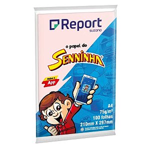 PAPEL REPORT SENNINHA A4 75G 210MMX297MM ROSA - 100 FLS