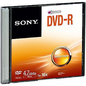 DVD-R GRAVÁVEL 4.7GB SLIM - SONY