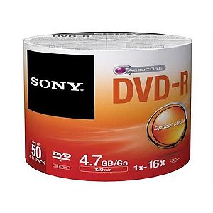 DVD-R GRAVÁVEL 4.7GB PACK C/50 UNIDADES - SONY