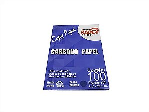 PAPEL CARBONO A4 AZUL C/100 FOLHAS - RADEX