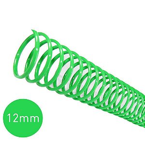 ESPIRAL PLÁSTICO 12MM VERDE C/100 UNIDADES - LASSANE