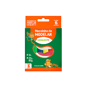 MASSINHA DE MODELAR 90G 6 CORES - LEO&LEO