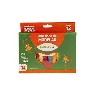 MASSINHA DE MODELAR 180G 12 CORES - LEO&LEO