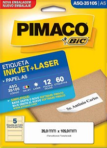 ETIQUETA A5Q-35105 12 FOLHAS - PIMACO