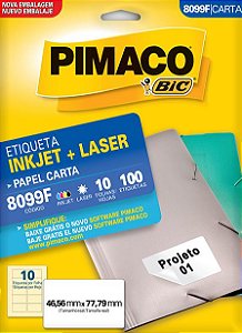 ETIQUETA CARTA 8099F 10 FOLHAS - PIMACO