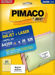 ETIQUETA A4 A4260 25 FOLHAS - PIMACO