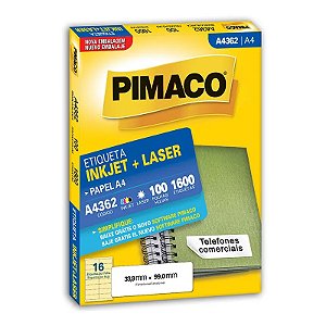 ETIQUETA A4 A4362 100 FOLHAS - PIMACO