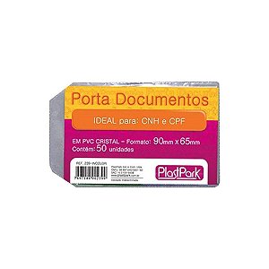 PORTA DOCUMENTOS C/ABA 90MMX65MM C/50 UNIDADES - PLASTPARK