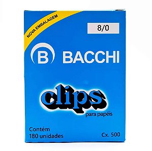 CLIPS Nº 8/0 AÇO GALVANIZADO C/180 UNIDADES - BACCHI