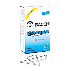GRAMPO TRANÇADO Nº 1 NIQUELADO C/12 UNIDADES - BACCHI