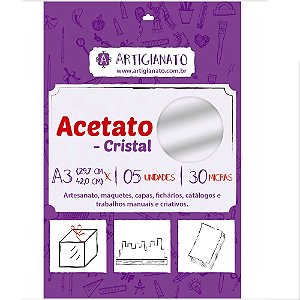 ACETATO CRISTAL A3 0.30 C/5 UNIDADES - ARTIGIANATO
