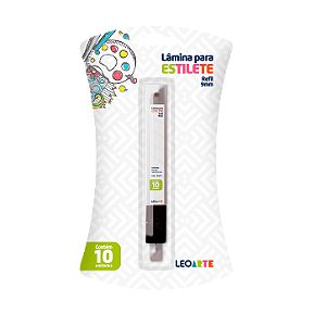 LÂMINA PARA ESTILETE ESTREITO C/10 UNIDADES - LEOARTE
