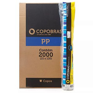 Copo Descartável PP Branco 200ml CF-200 Copobras 100und