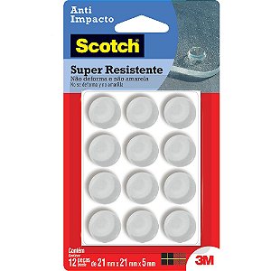 PROTETOR ANTI-IMPACTO SCOTCH REDONDO EXTRA GRANDE C/12 UNIDADES - 3M