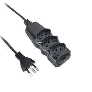 EXTENSÃO ELÉTRICA 2P+T 3 TOMADAS C/3M PRETA - ELGIN