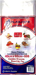 SACO PLÁSTICO PE 40X60X006 1KG - PLASJOPE