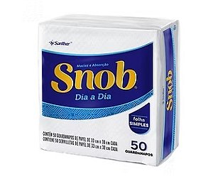 GUARDANAPO FOLHA SIMPLES SNOB GRANDE C/50 UNIDADES - SANTHER