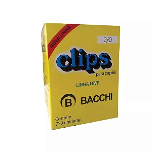 CLIPS Nº 2/0 (00) AÇO GALVANIZADO LINHA LEVE C/720 UNIDADES - BACCHI