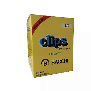 CLIPS Nº 8/0 AÇO GALVANIZADO LINHA LEVE C/170 UNIDADES - BACCHI