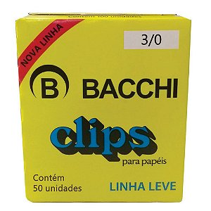 CLIPS  Nº 3/0 AÇO GALVANIZADO LINHA LEVE C/50 UNIDADES - BACCHI