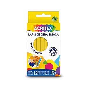 LÁPIS DE CERA ESTACA 504 AMARELO C/12 UNIDADES - ACRILEX