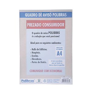 EXPOSITOR DE PAREDE A4 PP CRISTAL - POLIBRAS