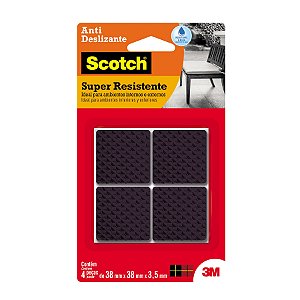 FELTRO ANTIDESLIZANTE SCOTCH QUADRADO PRETO EXTRA GRANDE C/4 UNIDADES - 3M