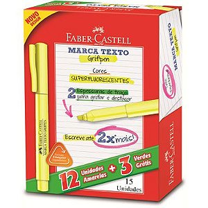 MARCA TEXTO GRIFPEN L15P12 AMARELO - FABER-CASTELL