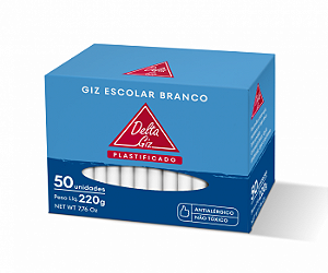 GIZ ESCOLAR PLASTIFICADO BRANCO C/50 - DELTA