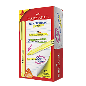 MARCA TEXTO GRIFPEN AMARELO C/12 UNIDADES - FABER-CASTELL