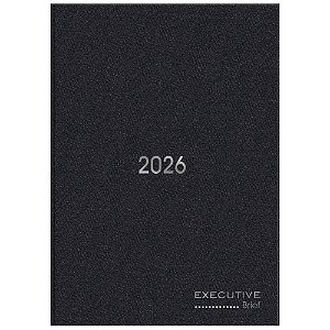 AGENDA DIÁRIA COSTURADA BRIEF EXECUTIVE 2026 PRETA 176 FOLHAS - SPIRAL