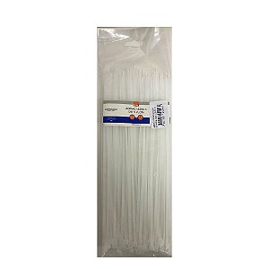 ABRAÇADEIRA DE NYLON 200MMX2,5MM BRANCA C/100 UNIDADES - BRW