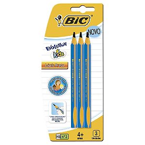 LÁPIS PRETO EVOLUTION KIDS HB C/3 UNIDADES - BIC