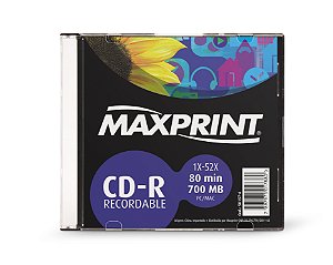 CD-R GRAVÁVEL 700MB SLIM - MAXPRINT