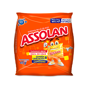 ESPONJA DE LÃ DE AÇO ASSOLAN C/8 UNIDADES - YPÊ