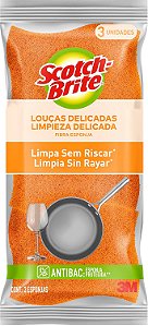 ESPONJA NÃO RISCA SCOTCH-BRITE® LARANJA C/3 UNIDADES - 3M