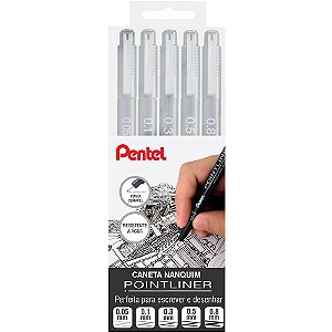 CANETA TÉCNICA POINTLINER C/5 UNIDADES - PENTEL