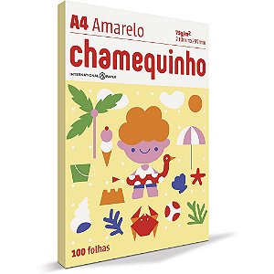 PAPEL CHAMEQUINHO A4 AMARELO - 100 FLS