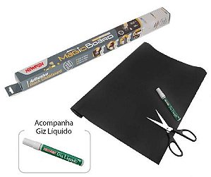 QUADRO ADESIVO AUTO-COLANTE 45CMX2M MAGIC BOARD PRETO - NEWPEN