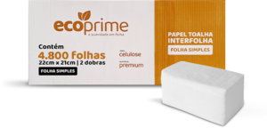 PAPEL TOALHA INTERFOLHA FOLHA SIMPLES C/4800 FOLHAS - ECOPRIME