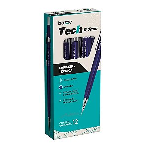 LAPISEIRA TECH 0.7MM AZUL C/12 UNIDADES - BAZZE
