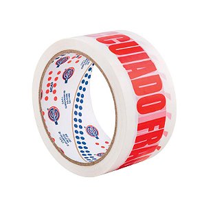 FITA ADESIVA CUIDADO FRÁGIL 48MMX50M BRANCA C/3 UNIDADES - EUROCEL