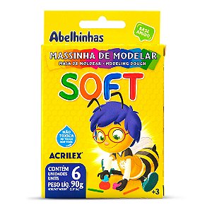 MASSINHA DE MODELAR SOFT 90G C/6 CORES - ACRILEX