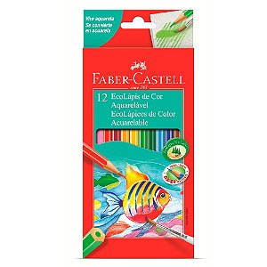 LÁPIS DE COR SEXTAVADO AQUARELÁVEL 12 CORES - FABER-CASTELL