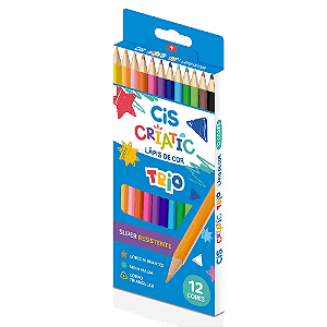 LÁPIS DE COR CRIATIC TRIANGULAR C/12 CORES - CIS