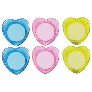 IMÃ MAGNÉTICO 30MM COLORIDO TRANSPARENTE CORAÇÃO C/6 UNIDADES - KIT