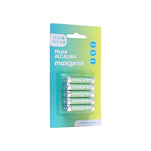 PILHA ALCALINA 1,5V AAA C/10 UNIDADES - MAXPRINT