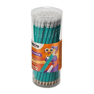 LÁPIS GRAFITE COM BORRACHA TURQUESA HB C/72 UNIDADES - BAZZE
